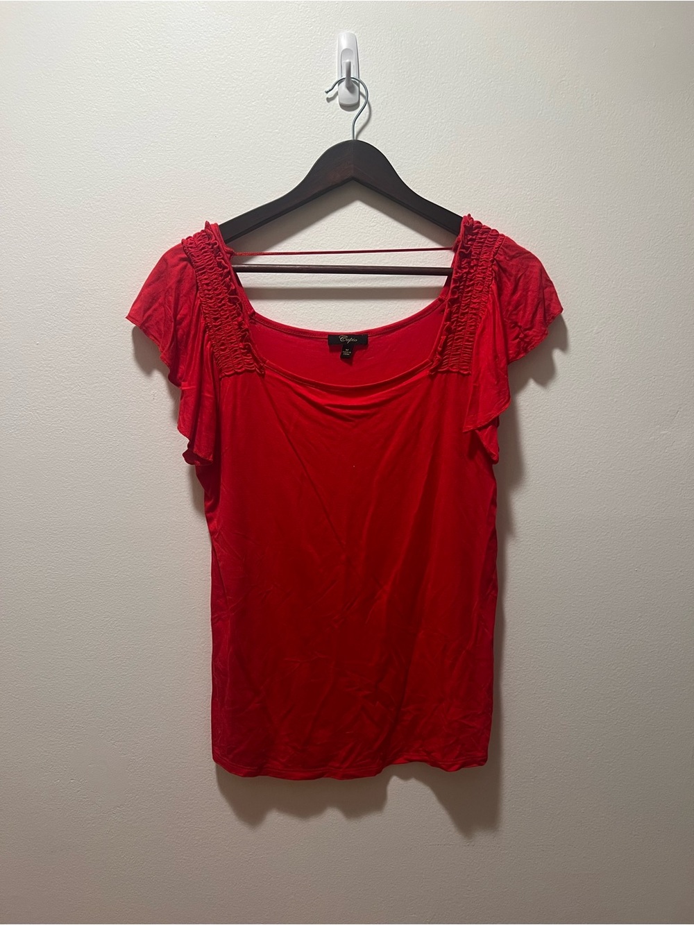 Women's Red Short Sleeve Top
